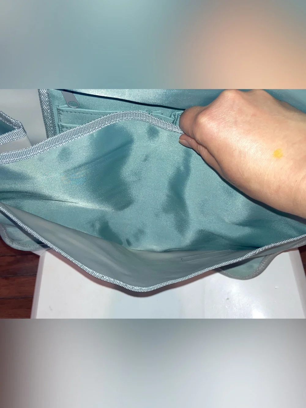 Gray & Blush Striped Massager Bag